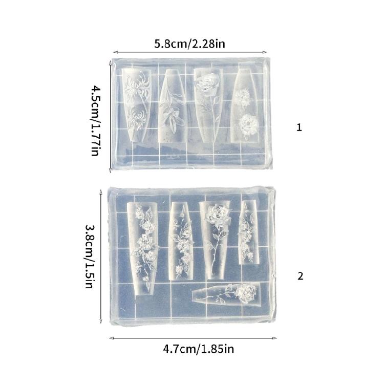 Small Art Accessories Molds Flower Theme Nail Designing Moulds Nail Embellishment Molds for Delicate Manicure Designs