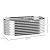 Planter, Metal Flower Planter with Safety Edge and Gloves, Open Bottom, 160W x 80D x 56H cm, Grey