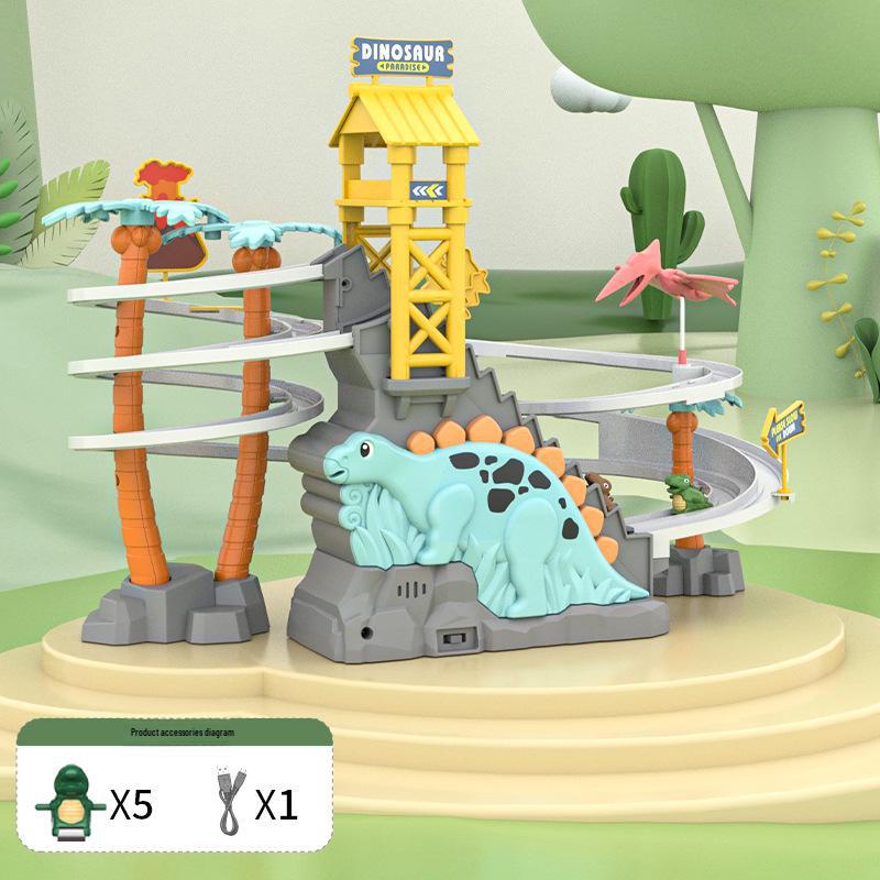

Динамичный вращающийся аттракцион «Приключения динозавров» и дорожка для скалолазания — обучающая электрическая игрушка для детей Duck model