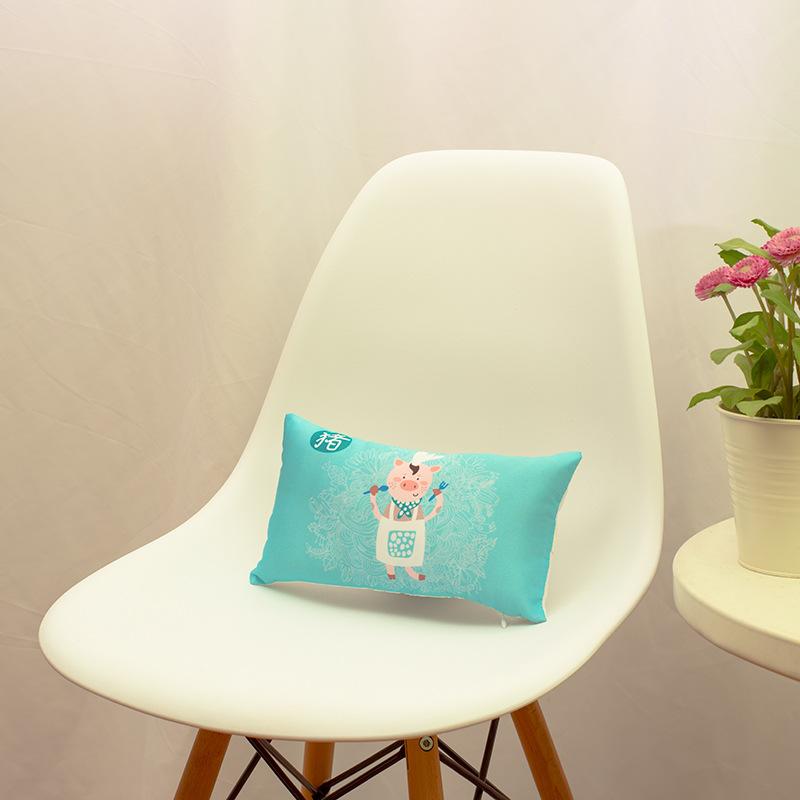 

Двенадцать знаков зодиака, сатиновый принт, подголовник для автомобиля, мультяшный, удобный, подушка для поясницы из ПП-хлопка, домашняя подушка 18*30/140g