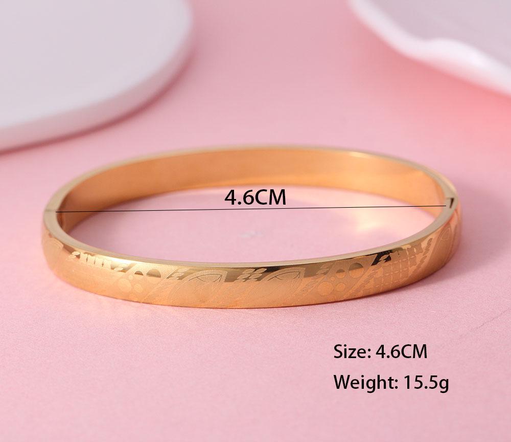 Блестящий браслет из нержавеющей стали «Чешуя дракона» для женщин 18K золотой