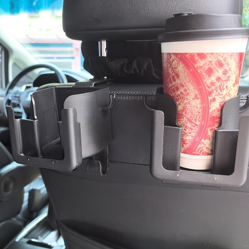 Hooked cup holder, mobile phone stand, multi-functional seat hook for vehicles, in-car storage chair back set of products