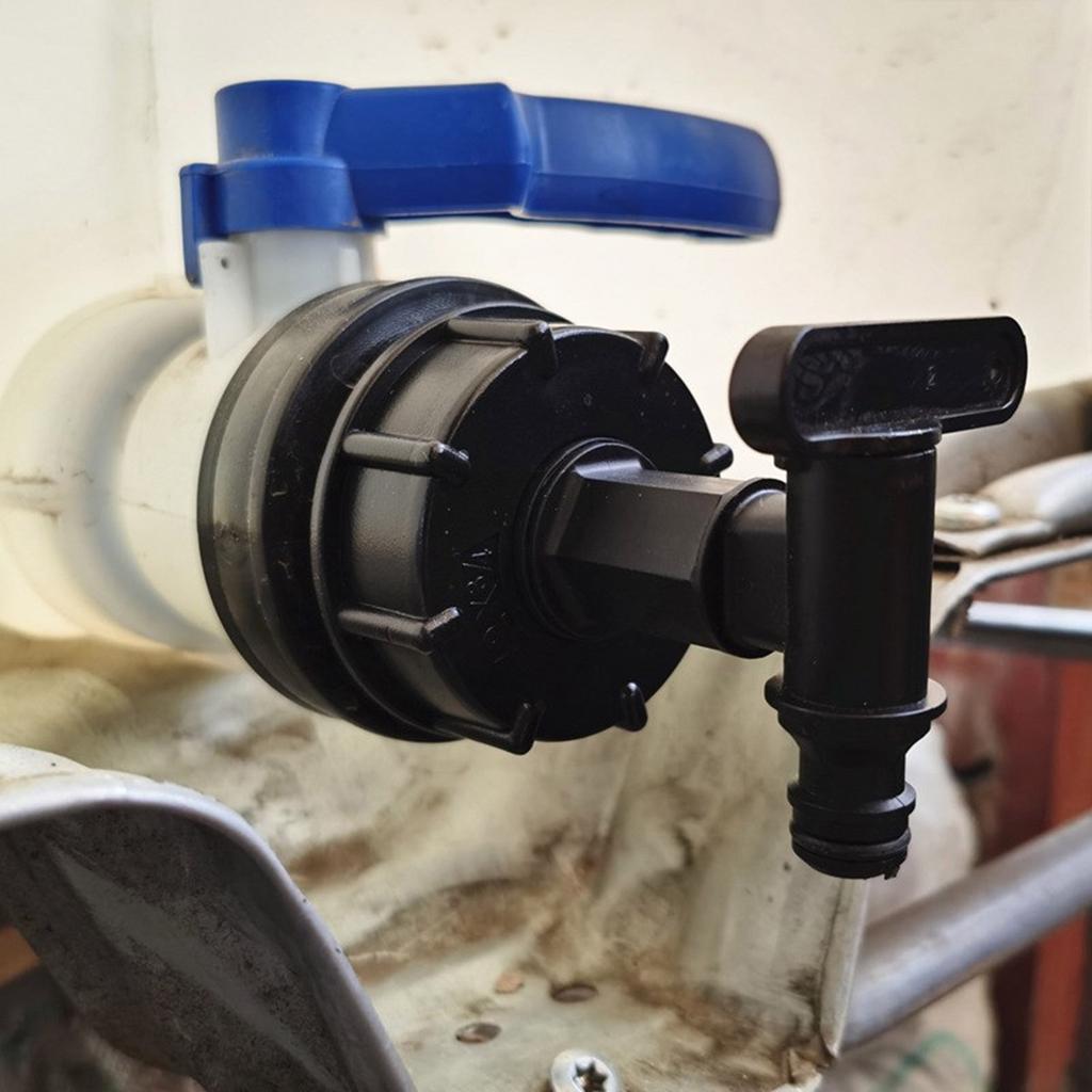 2Pcs Water Butt Tap with Brass Seal Replacement Rain Water Collection Tap for Garden Home Fit 3/4" Thread Adapter