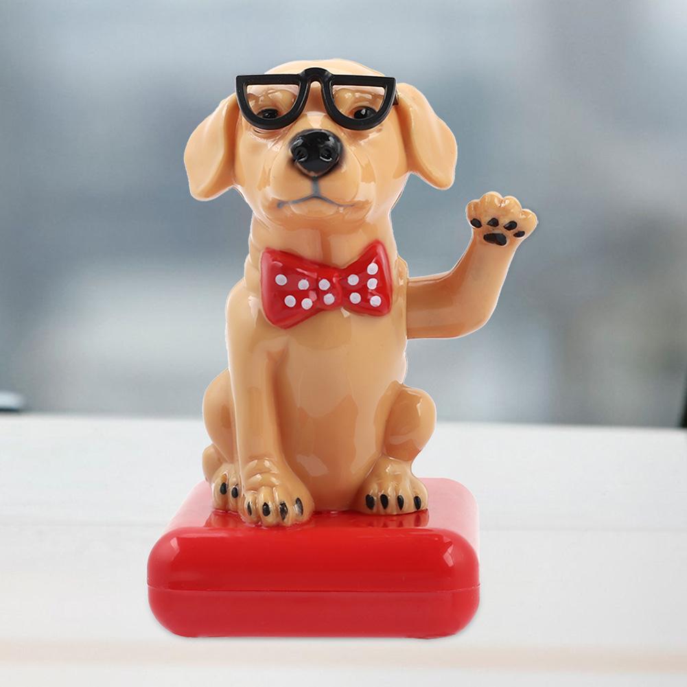 Solar Powered Swing Waving Dog Adorable Home Decor Car Accessories Table Ornament(#1)