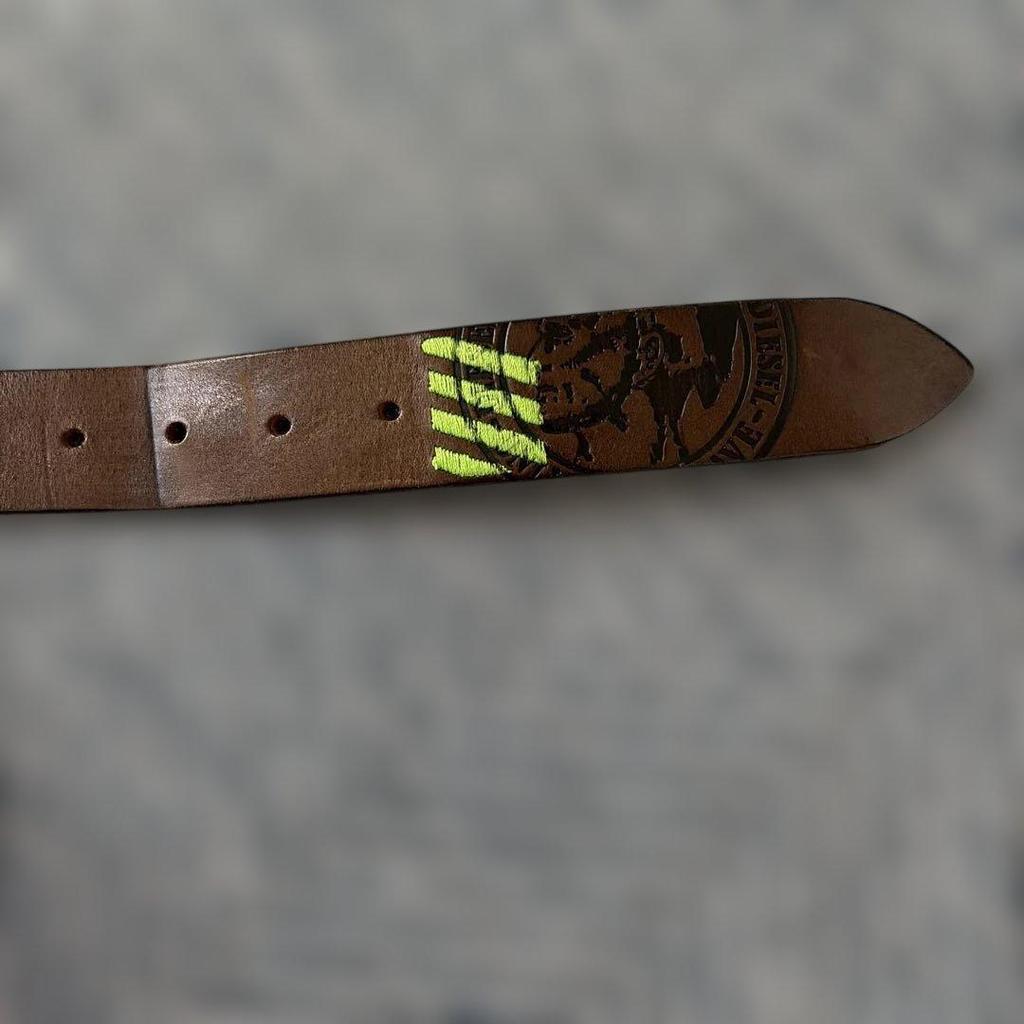 Used DIESEL Leather Belt Brown 85cm