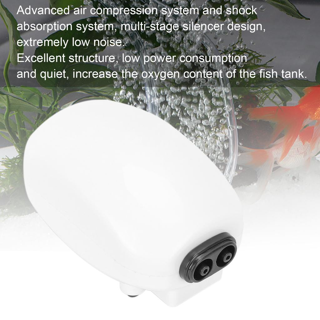 Oxygen Pump Small Quiet Dual Outlets Household Aquarium   Pump for Fish Breeding