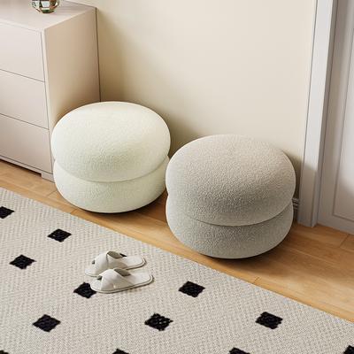 Schuhbank Schminkhocker Porzellan Hocker Lounge Fußhocker mit Dickem Polster Moderner Samt Polsterhocker Platzsparendes Geschenk