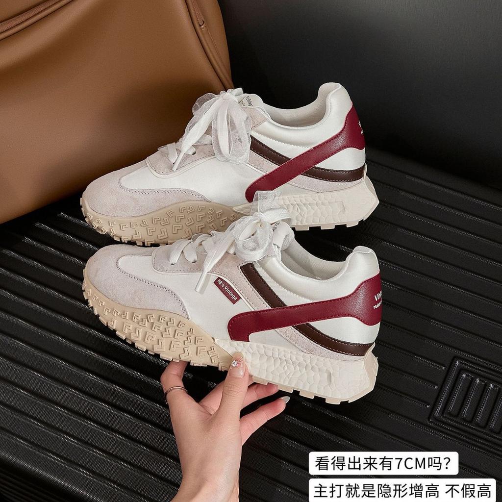 Blue Cabinet small invisible inner height increase 7CM German training shoes 2025 autumn casual Forrest Gump sports shoes height increase women's shoe
