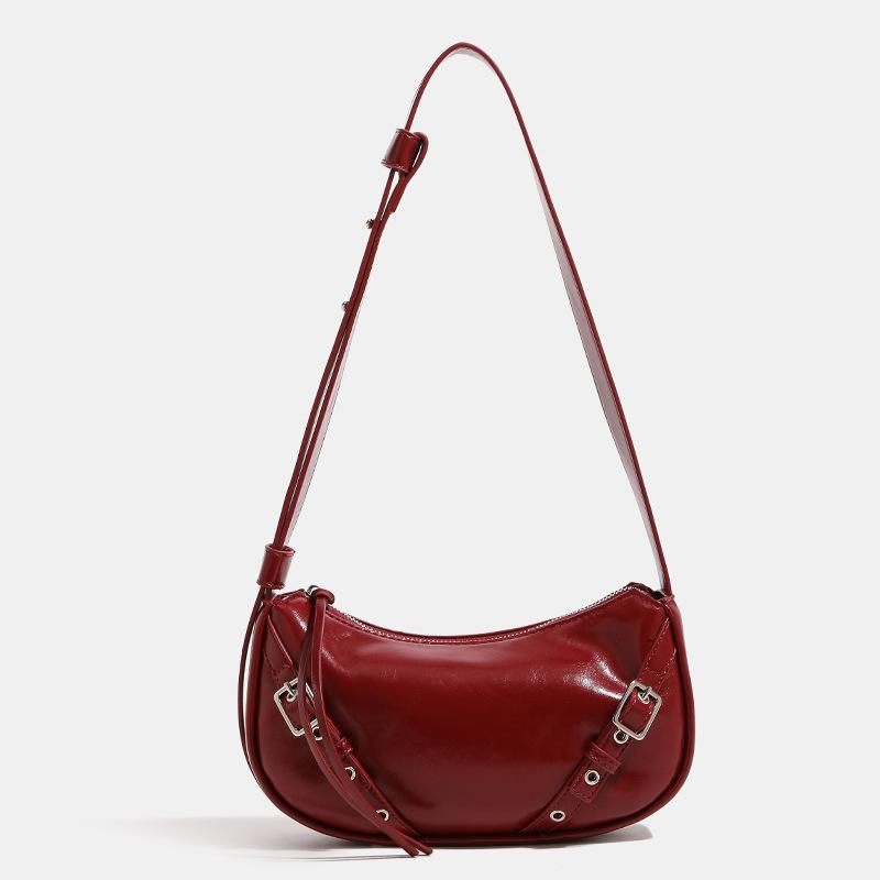 2024 Spring/Summer New Women's Bag, Unique Design, Textured Baguette Bag, Vintage Underarm Bag, Versatile Ins Shoulder Bag