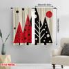 2pcs,2D plane printing Popular Curtains Buffalo Plaid Christmas Trees Snowflakes (1) Versatile Polyester (without rod) Festive