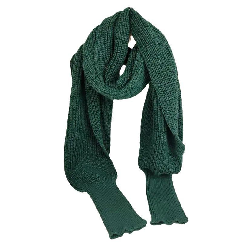 Autumn and winter popular wool scarf men and women extended scarf shawl with sleeves knitted scarf solid color