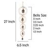 27 Inch Large Outdoor Wind Chimes With 5 Tuned Bells For Deep Soothing Tones, Rustic Gold Bronze Garden Decor Windchime For Porch Patio