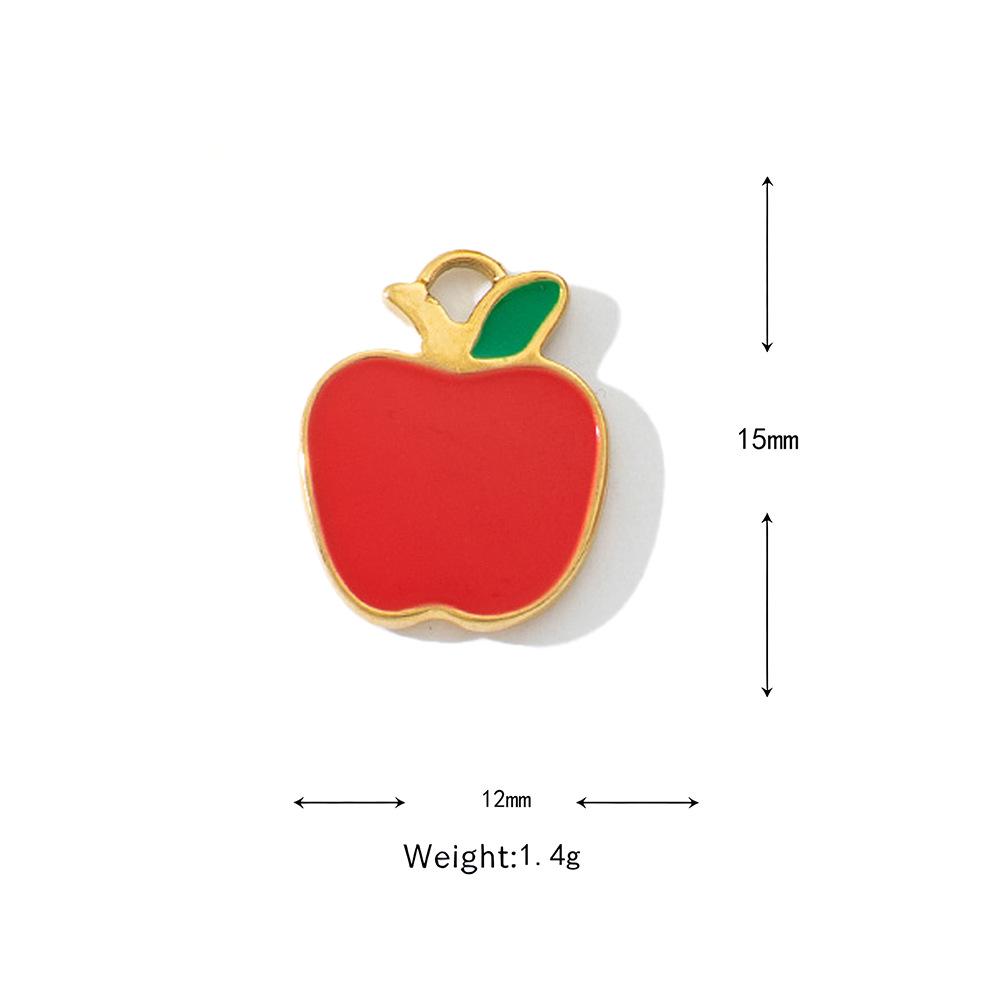 Stainless Steel DIY Jewelry Accessories: Lemon, Watermelon, Bell Pepper Drip Oil Pendant for Necklace or Earring