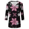 Women's T Shirt CHristmas Print 3/4 Sleeve Daily Weekend Fashion Basic V- Neck Regular Top