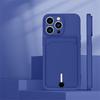Push Card Slot Wallet Matte Silicone Phone Case For iPhone 16 14 15 Plus 13 12 17 Pro Max X XR XS 7 8 Shockproof Soft Back Cover