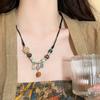 New Chinese Zen Ethnic Style Butterfly Necklace Women'S High Sense Retro Collarbone Chain Sweater Chain Accessories