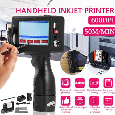 110-220V Hand Jet Handheld Touch Inkjet Printer For  Expiry Date/Logo/Batch Code/Serial Number/Label/Barcode/QR Code