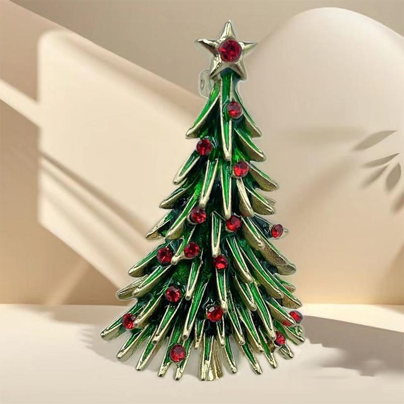 Christmas Tree Brooches For Women Unisex Plant Pins Multi-Color Available Holiday Party Accessories Gifts