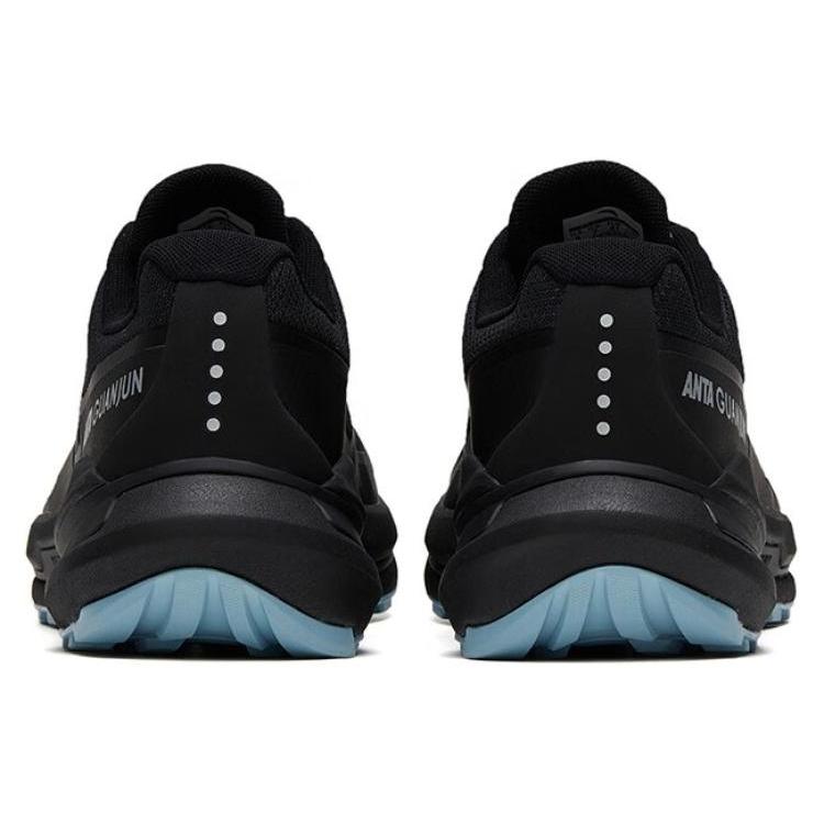 Anta Fabric Slip Resistant Abrasion Resistant Low Top Running Shoes Men's Black Blue 112325661A-4