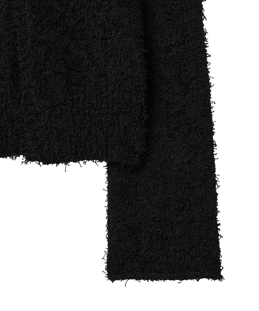 Noirer For Woman Feathery Open Cardigan (Black)