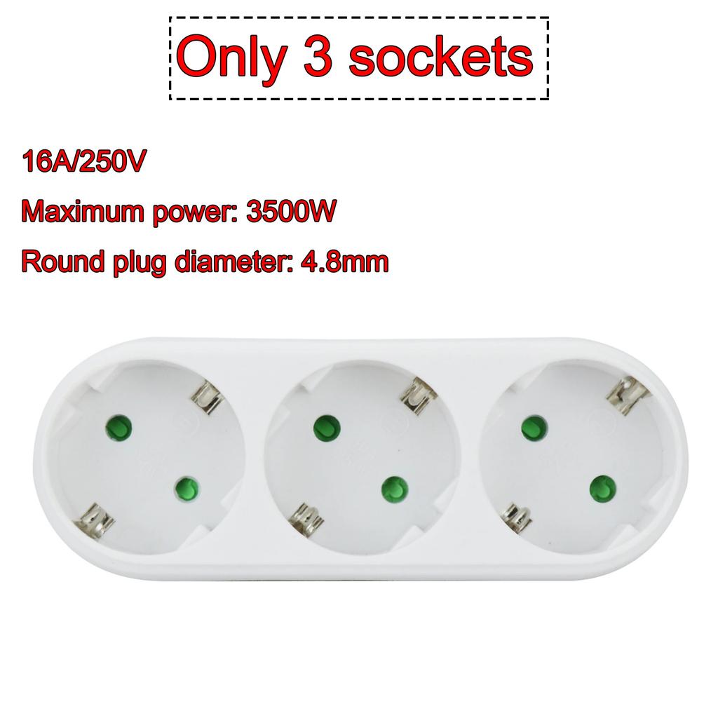 EU Power Socket European Standard Converter Extension Power Socket 2-Pin Plug Spain Germany AC Converter Adapter For Home Use