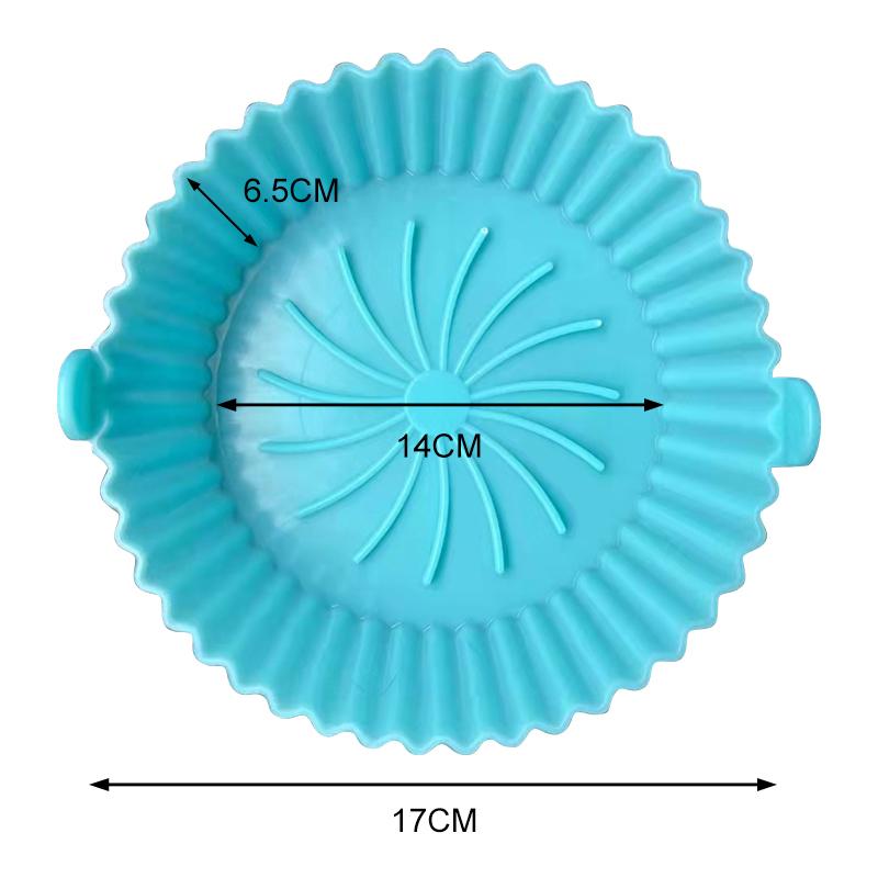Silikon-Luftfritteusen-Ofen-Backblech, gebratene Pizza, Hähnchenmatte, Airfryer-Silikontopf, runde, wiederverwendbare Kuchenform, Luftfritteusen-Zubehör