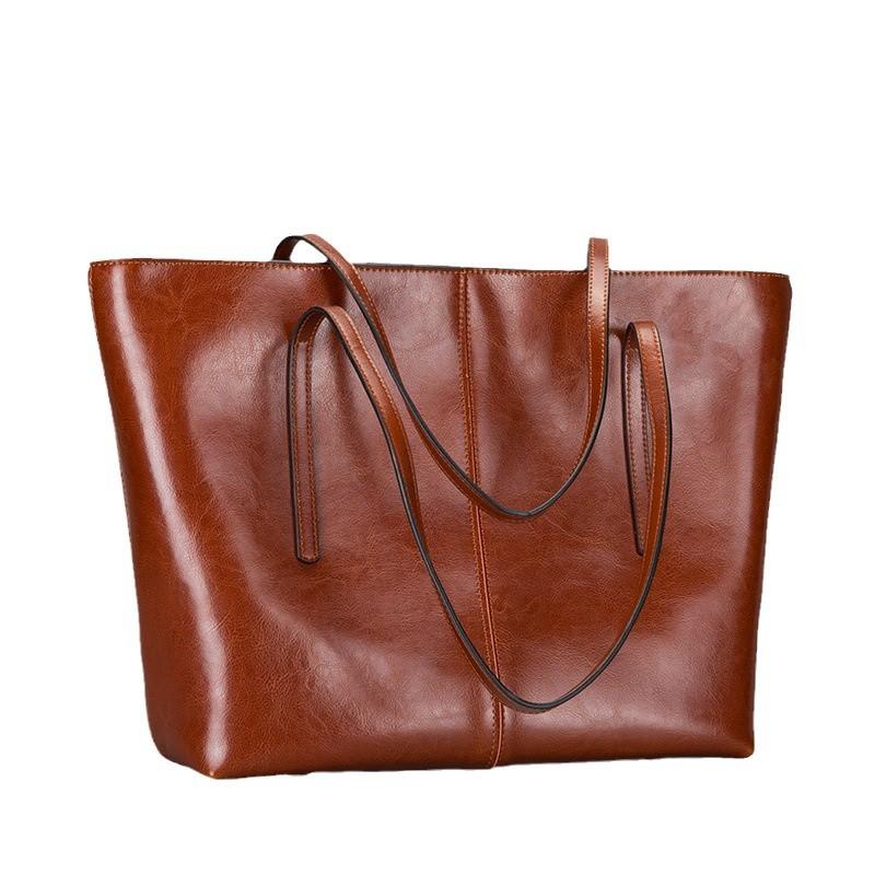 Women's Bags, Large Bags, Fashionable Shoulder Bags, Commuting Tote Leather, Large Capacity Women's Bags