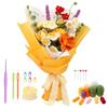DIY Crochet Flower with Yarn Crochet Hook Needle Step-by-Step Instruction Knitting Markers for Kid Adult DIY Craft