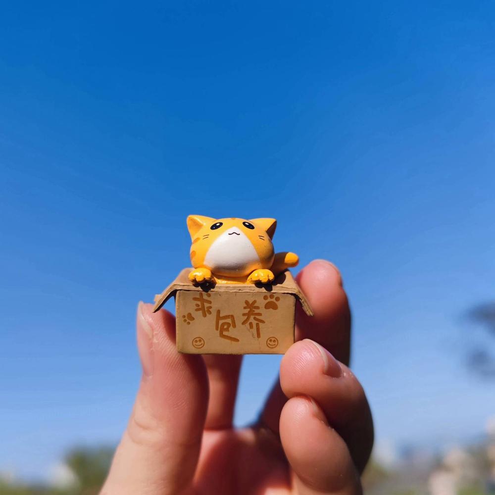 1/4 Pcs Kawaii Mini Cat Ornament Garden Kitten Statue Gift for Kids Children Baby Room Decoration Toy Miniature Figurines Home D