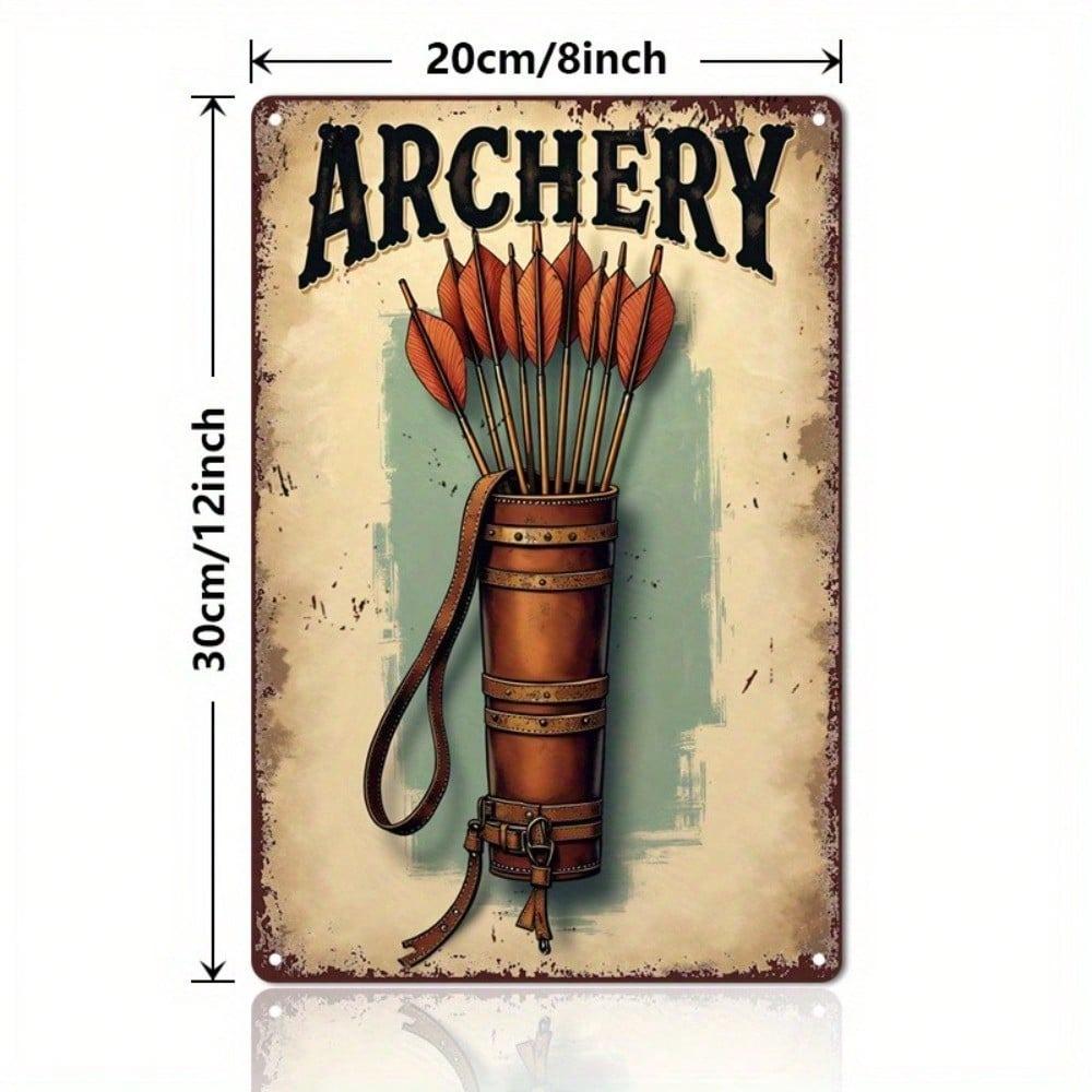 Vintage Tin Metal Wall Sign Retro Arrow Quiver Decor For Bar Garage Man Cave