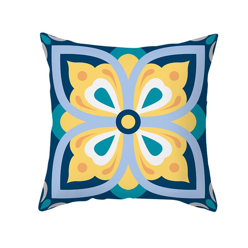 Colorful Geometric Pattern Series Peach Skin Pillowcase Simple Sofa Office Cushion Pillowcase