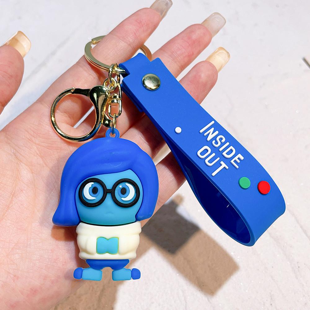 Adorable 2024 Movie Inside Out Keychain With Cute Amy Bobby Dr. Sadness Silicone Keyring For Men And Women