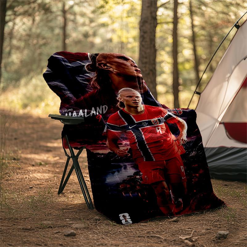 1pc Haaland1 Theme Blanket - Digital Print, Polyester, Cozy for All Seasons, Perfect for Outdoor, and Travel