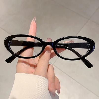 Oval Style Anti Blue Light Glasses Simple and Versatile Non Prescription Flat Glasses Protective/Decorative Glasses