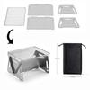 Portable Folding Barbecue Grill Heating Stoves Multifunction Camping BBQ Grill Rack Net Firewood Stove Stainless Steel BBQ Grill