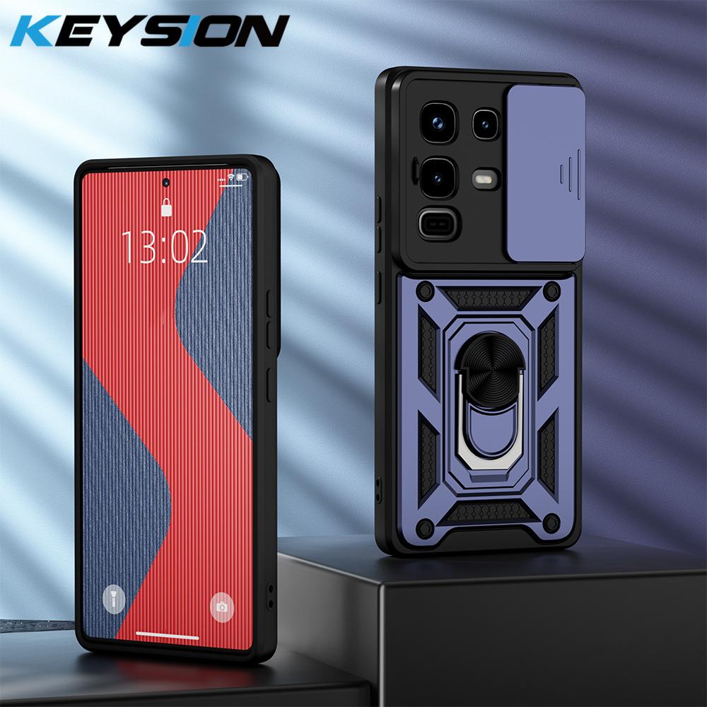 KEYSION Shockproof Case for Infinix Note 50 Pro+ 50S 50X 5G Slide Camera Protection Ring Phone Cover for Infinix Note 50 Pro 4G