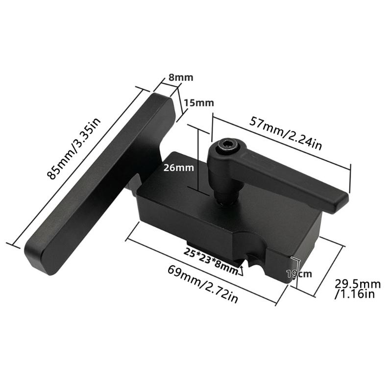 Lightweight Multipurpose Aluminum 45 Type Miter Track Stop Table Sawing Accessories T-Slot Limiter Accurate Easy Use