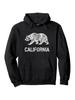 California Republic Flag Hoodie - Casual Black Pullover with Bear & "California" Print