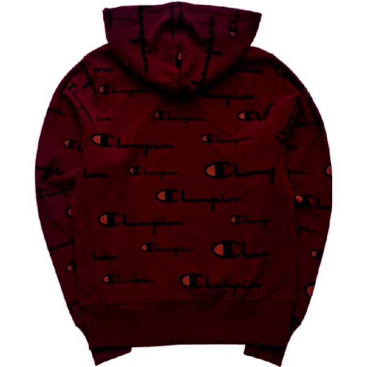 Champion Life Champion High End Print All Over Print Logo Fleece Lined, US Version, Winter Sweatshirt Unisex Cherry Red S2974-8T+