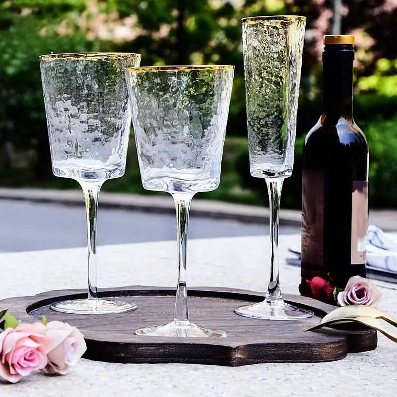 Phnom Penh Red Wine Glass Cup Triangle Wine Glass Crystal Glass High Champagne Sparkling Glass Home Foreign Wine
