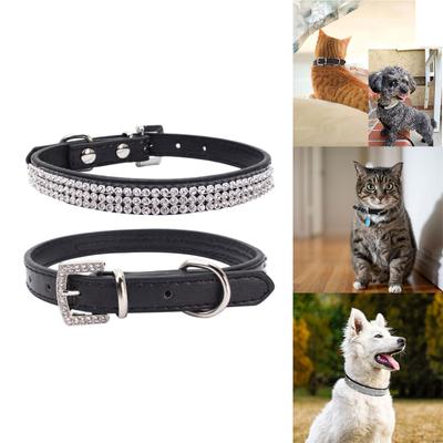 Küçük Orta Köpek Kitty için Pet Kristal Yaka Bling Köpek Yaka Sparkly Kristal Çivili Pet Yaka