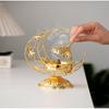 Moon-Shaped Metal Incense Burner Handheld Home Living Room Desktop Decor Ornament Stylish Aromatherapy Burner
