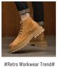Men's High Top Leather Martin Boots - Outdoor, Autumn/Winter, Casual, Hiking, Work Boots.