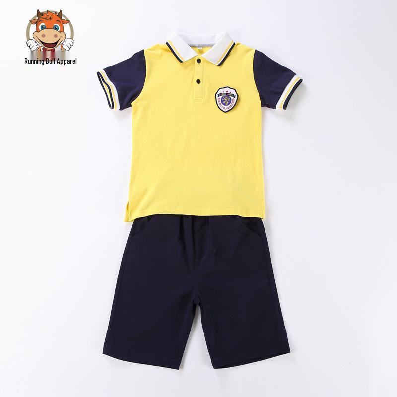 Children's Cotton Short Sleeve School Sports Uniform Set - Summer Edition