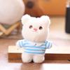 Clothes Wear Stripe Bear Pendant Plush Animal Toy Doll Bag Keychain Pendant