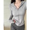 Pink ice silk sunscreen clothes women's summer slim-fit yoga clothes jacket tight top 2026 new suit cardigan