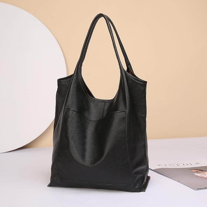Leisure Large-capacity Tote Bag, Fashionable Cowhide Shopping Bag, Crossbody Bag for The Arm, Women's Bag