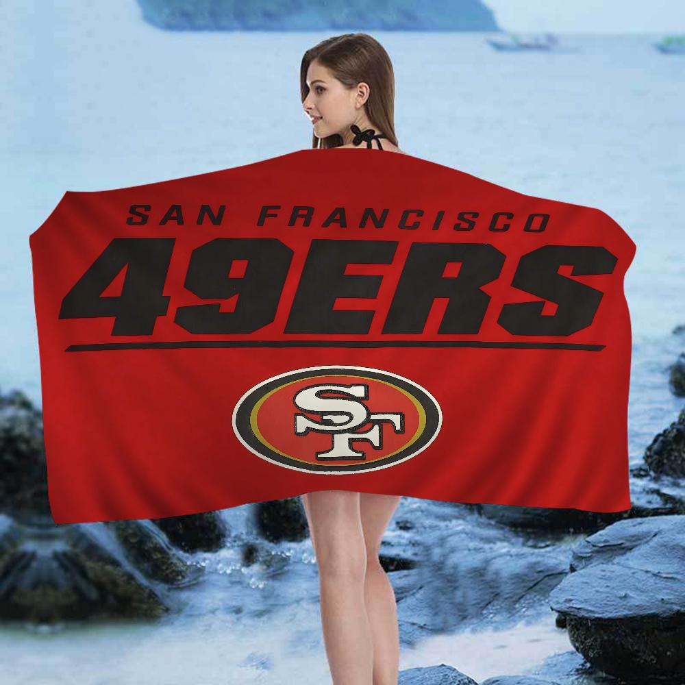 San Francisco 49ers Team Großes Mikrofaser Strandtuch Schnelltrocknendes Handtuch Sandstrandtücher Pooltuch für Reisen Schwimmbad Yoga