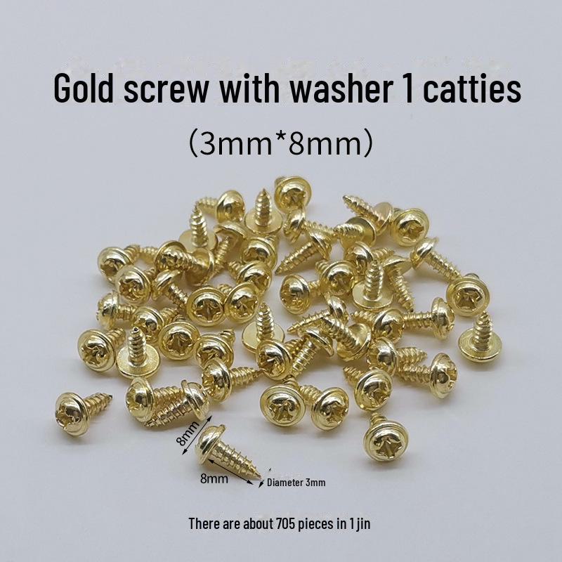 Gold and Silver Self-tapping Screw Kit with Washers, Assorted Models, 500g.