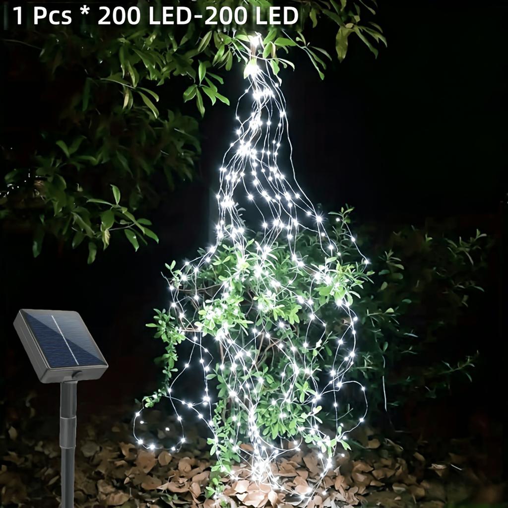 Powered Outdoor String Lights 200 LED, Christmas New Year Holiday Decoration